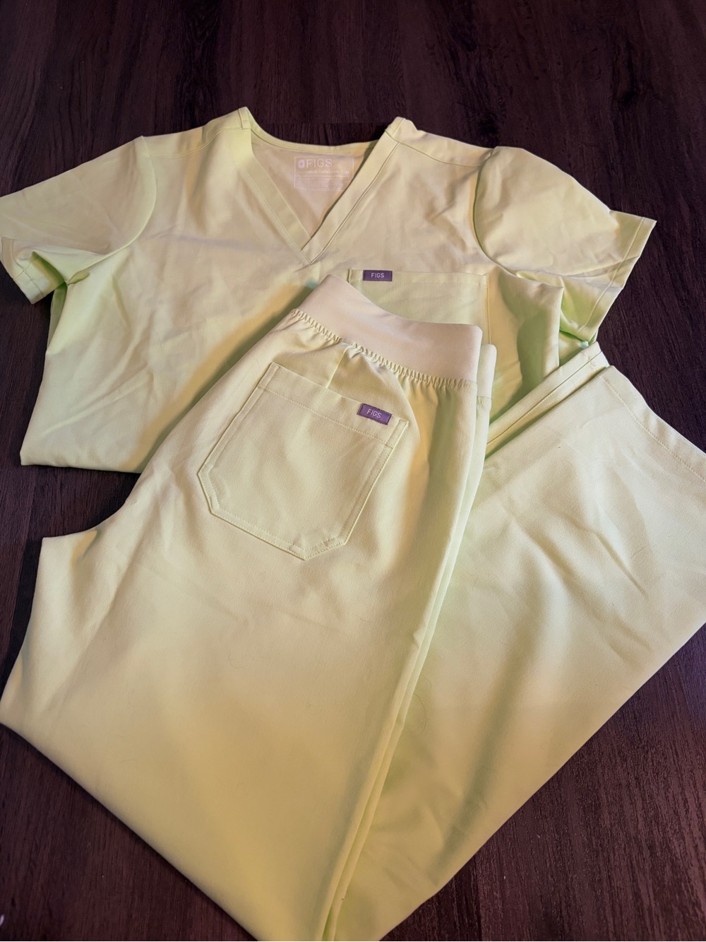 Neon Yellow/Green Scrubs Set by Figs